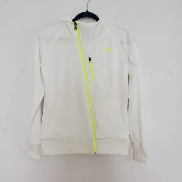 North Face asymetrical white hoodie zip jacket XS ❤ - Picture 1 of 8